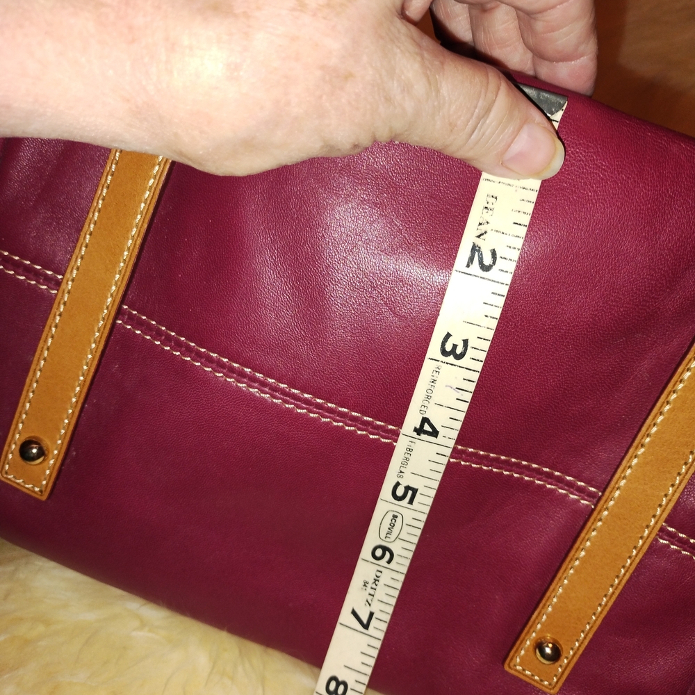 Dooney & Bourke Lambskin Leather Duffle Satchel in Raspberry - Picture 6 of 10